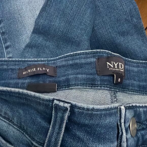 NYDJ Jeans Womens Size 8 Blake High Rise Slim Flare in Stunning Blue NWT - Picture 4 of 11